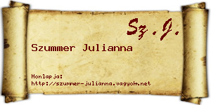 Szummer Julianna névjegykártya